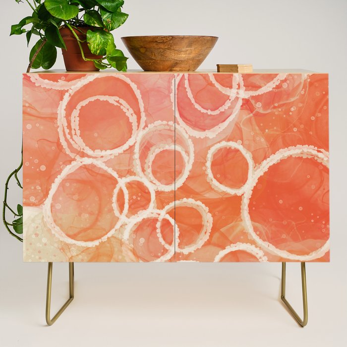 Pink Bubble - Modern Abstract Art Print Credenza Gallery Image 1