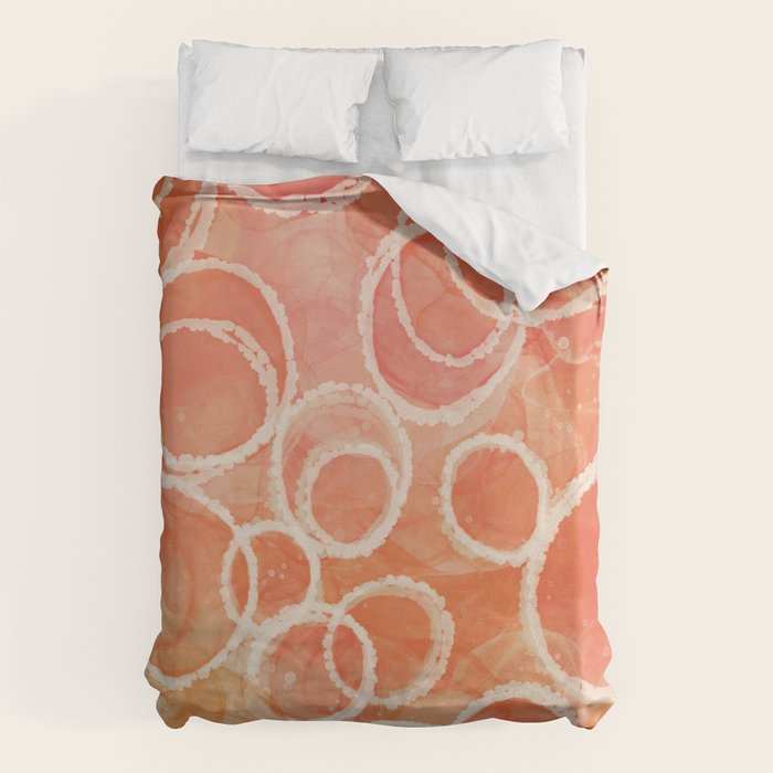 Pink Bubble - Modern Abstract Art Print Duvet Cover Gallery Image 6