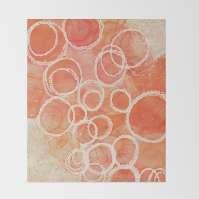 Pink Bubble - Modern Abstract Art Print Throw Blanket Gallery Image 2