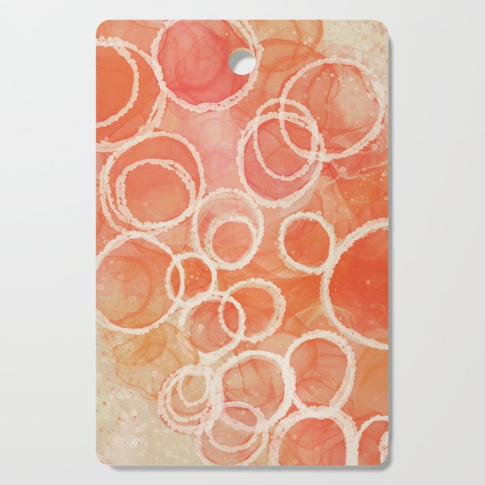 Pink Bubble - Modern Abstract Art Print Cutting Board Gallery Image 1