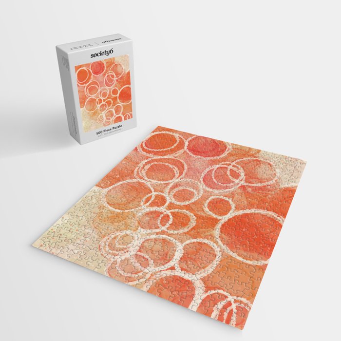 Pink Bubble - Modern Abstract Art Print Jigsaw Puzzle Gallery Image 2