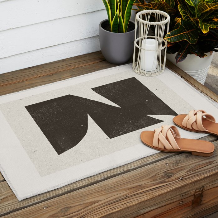 Black Inner Object Outdoor Rug Gallery Image 2