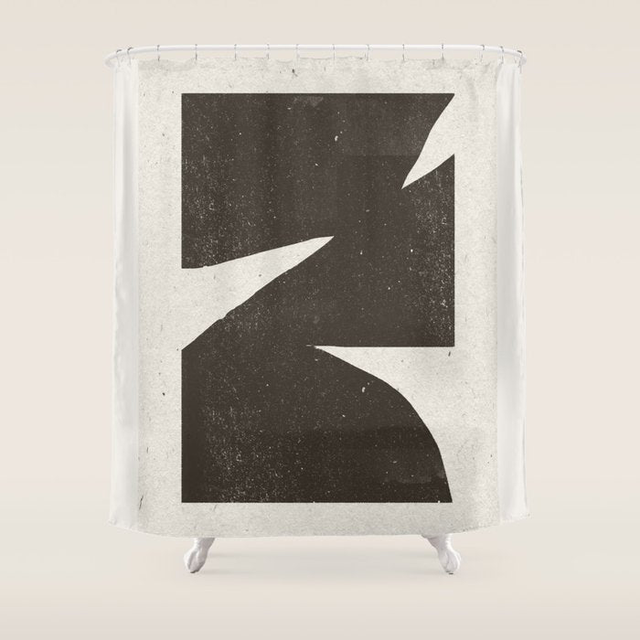 Black Inner Object Shower Curtain Gallery Image 1
