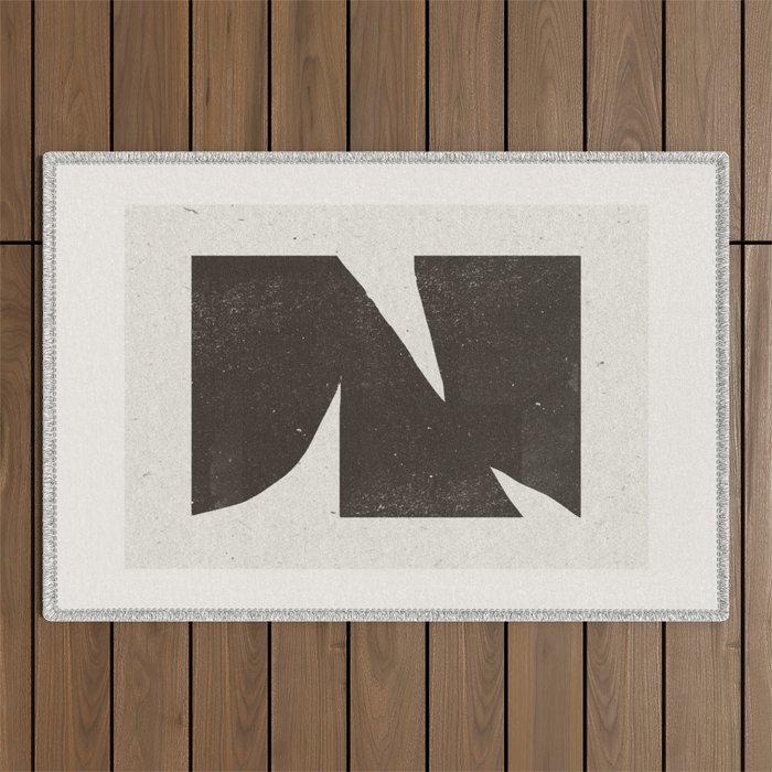 Black Inner Object Outdoor Rug Gallery Image 1