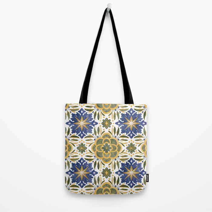 Tile floral nature Modern BY Tote Bag Gallery Image 2