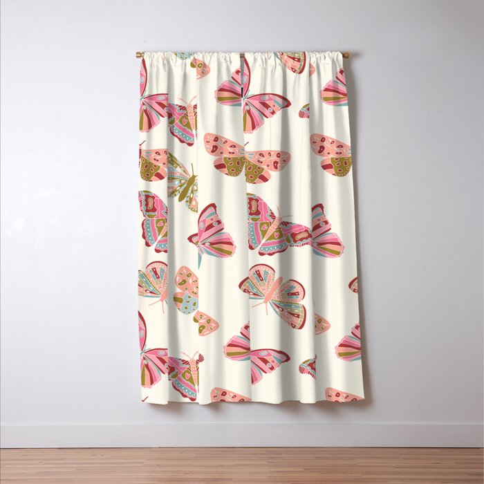 Vintage Butterflies - pattern Window Curtain Gallery Image 3