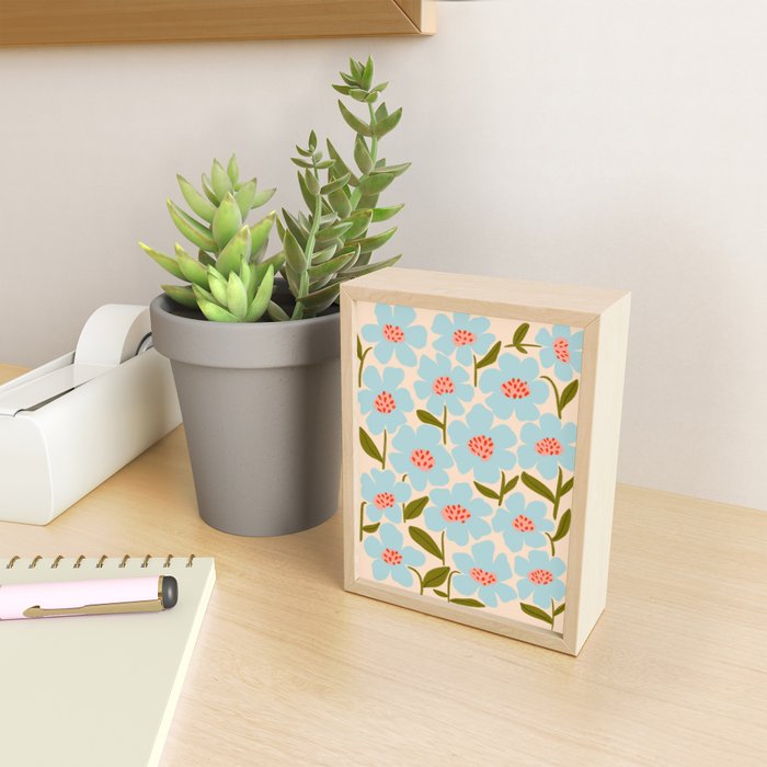 Blossom - Blue  Mini Art Print Gallery Image 2
