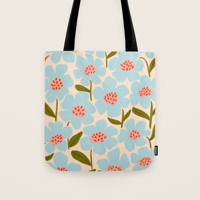 Blossom - Blue  Tote Bag Gallery Image 1