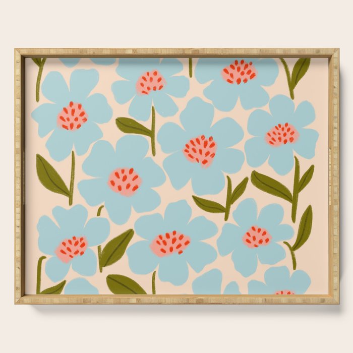 Blossom - Blue  Serving Tray Gallery Image 1