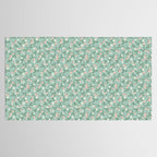 Strawberries - dusty pink and green on sky blue Tablecloth Gallery Image 2