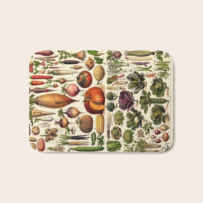 Adolphe Millot Legumes Plant Potageres Vintage Scientific Encyclopedia Illustration Lithograph  Bath Mat Gallery Image 1