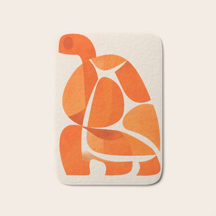 Abstract Turtle in Orange Bath Mat Gallery Image 1