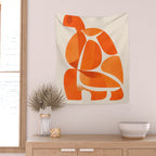 Abstract Turtle in Orange Wall Tapestry Gallery Image 2