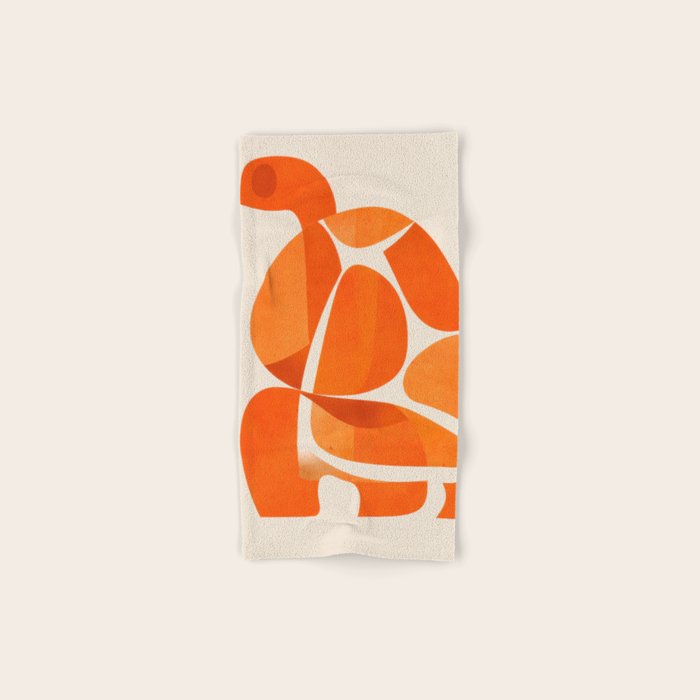 Abstract Turtle in Orange Bath Towel Gallery Image 1