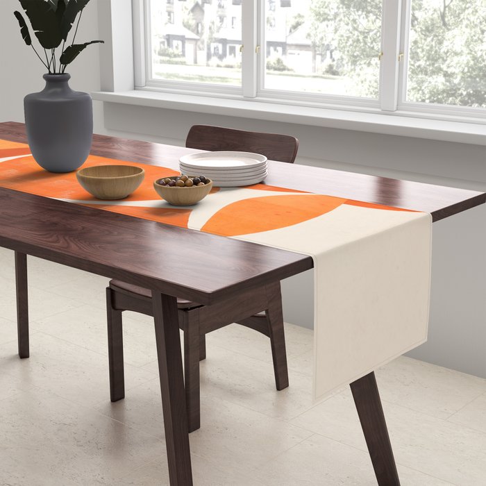 Abstract Turtle in Orange Table Runner Gallery Image 2