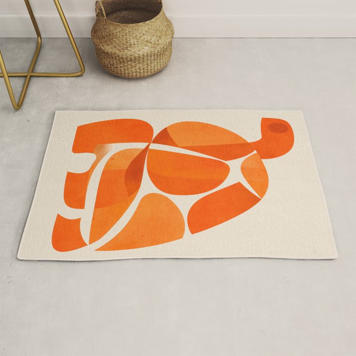 Abstract Turtle in Orange Rug Gallery Image 1
