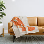 Abstract Turtle in Orange Throw Blanket Gallery Image 1