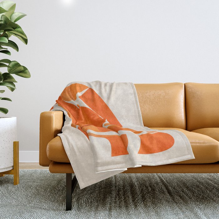 Abstract Turtle in Orange Throw Blanket Gallery Image 1