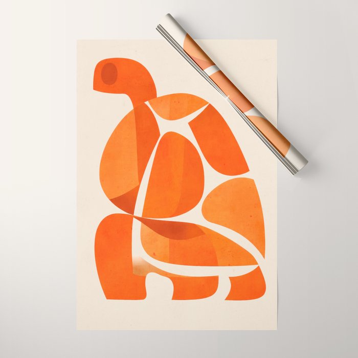 Abstract Turtle in Orange Wrapping Paper Gallery Image 1