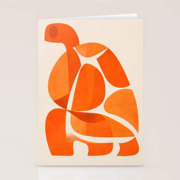 Abstract Turtle in Orange Stationery Card Gallery Image 2