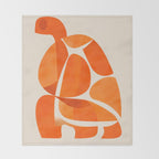 Abstract Turtle in Orange Throw Blanket Gallery Image 2