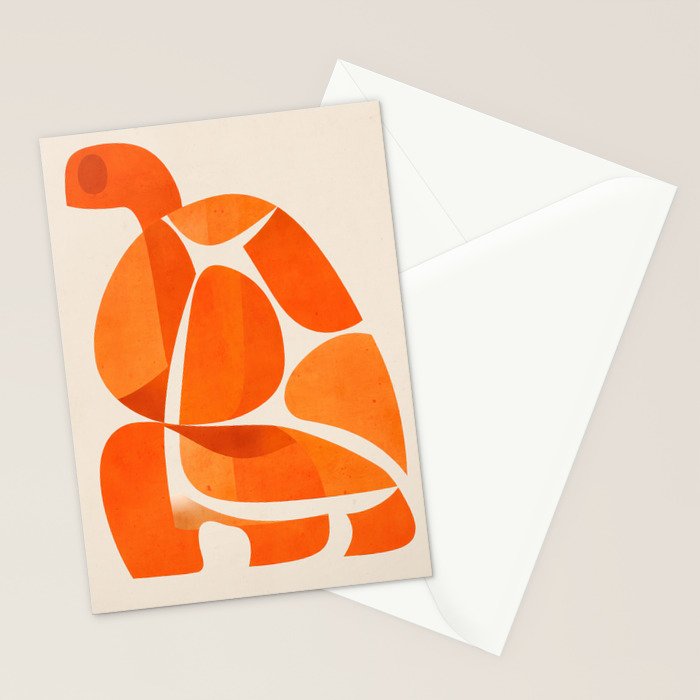 Abstract Turtle in Orange Stationery Card Gallery Image 2