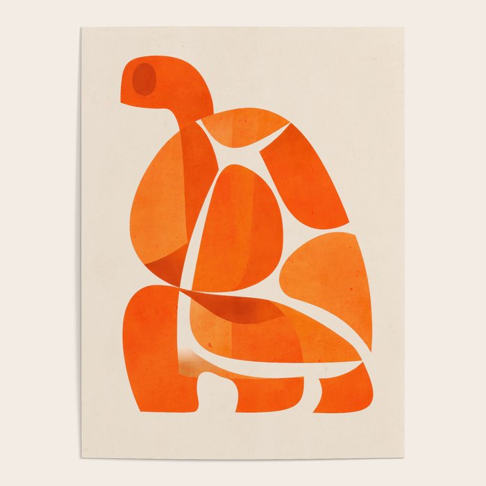 Abstract Turtle in Orange Poster Gallery Image 4