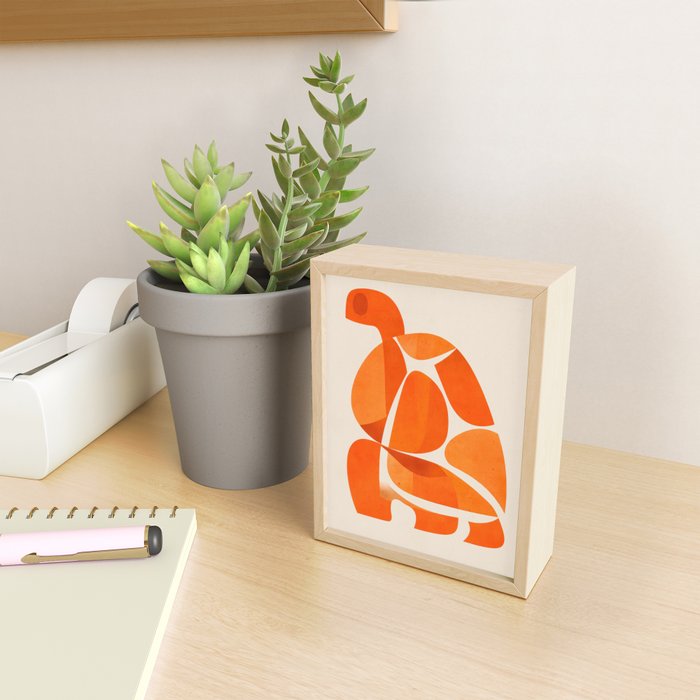 Abstract Turtle in Orange Mini Art Print Gallery Image 2