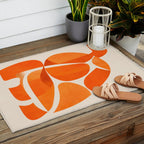 Abstract Turtle in Orange Outdoor Rug Gallery Image 2