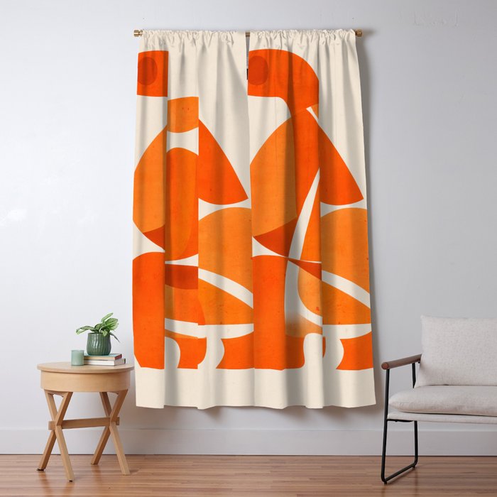 Abstract Turtle in Orange Window Curtain Gallery Image 5
