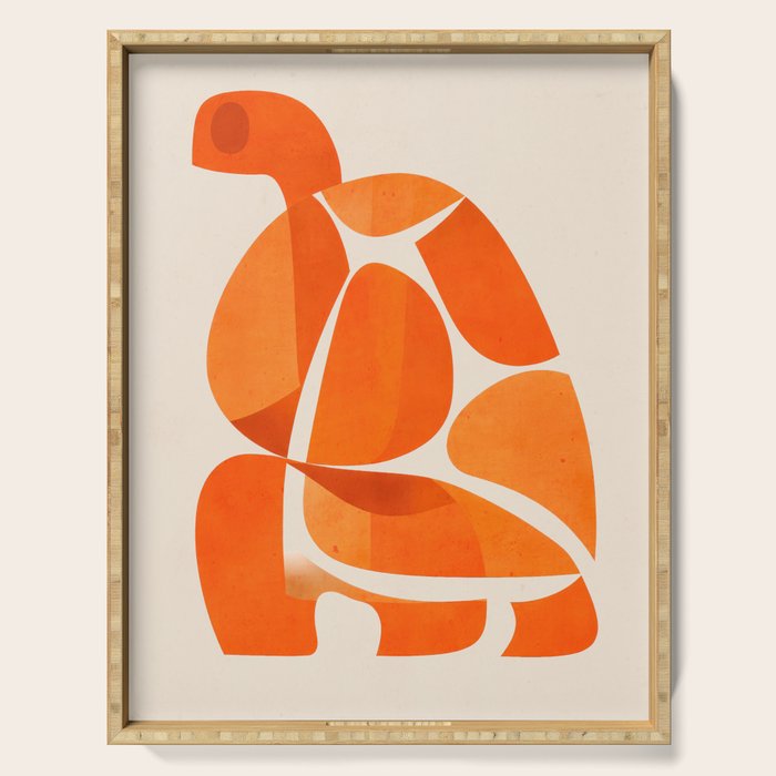 Abstract Turtle in Orange Serving Tray Gallery Image 1