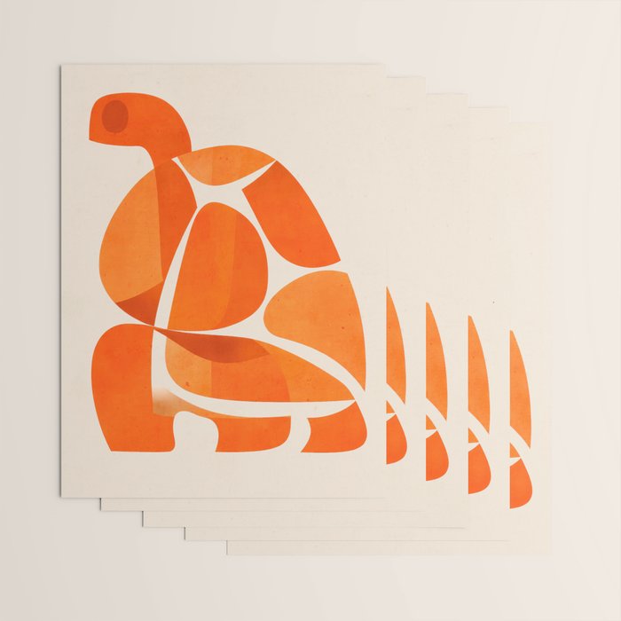 Abstract Turtle in Orange Wrapping Paper Gallery Image 3