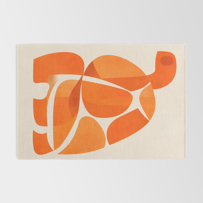 Abstract Turtle in Orange Rug Gallery Image 2