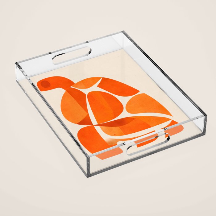 Abstract Turtle in Orange Acrylic Tray Gallery Image 1
