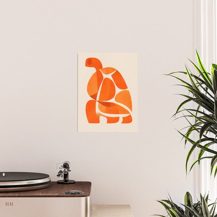 Abstract Turtle in Orange Poster Gallery Image 2