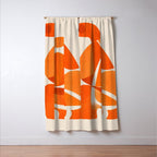 Abstract Turtle in Orange Window Curtain Gallery Image 3