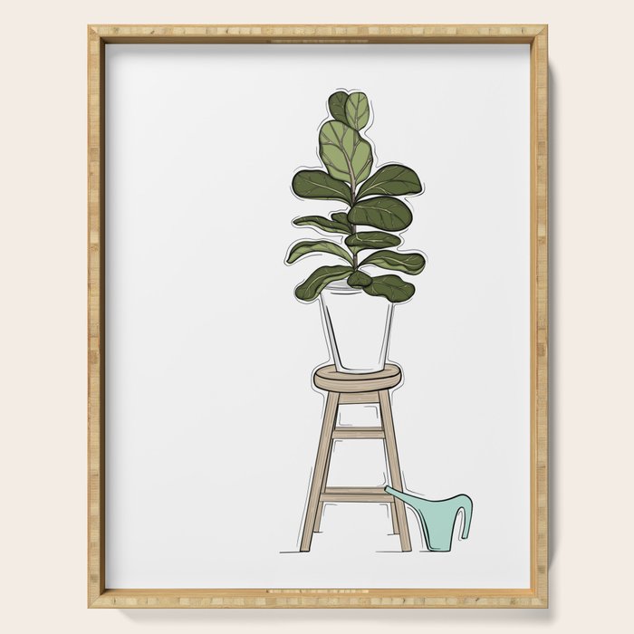 Fiddle Fig Tree Serving Tray Gallery Image 1