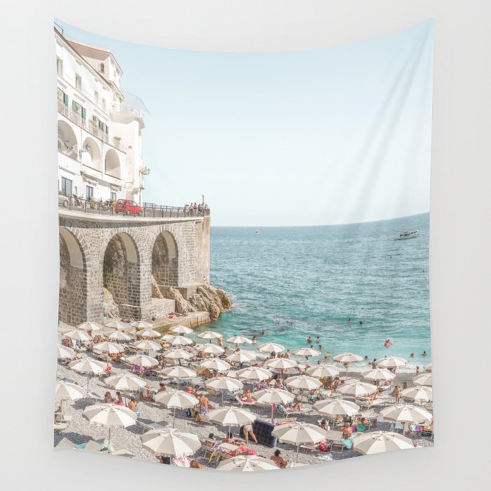 Marina Grande Beach Photo | Amalfi Coast Town In Italy Art Print | Summer Landscape Travel Photography Wall Tapestry Gallery Image 4
