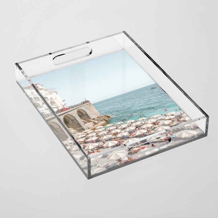 Marina Grande Beach Photo | Amalfi Coast Town In Italy Art Print | Summer Landscape Travel Photography Acrylic Tray Gallery Image 1