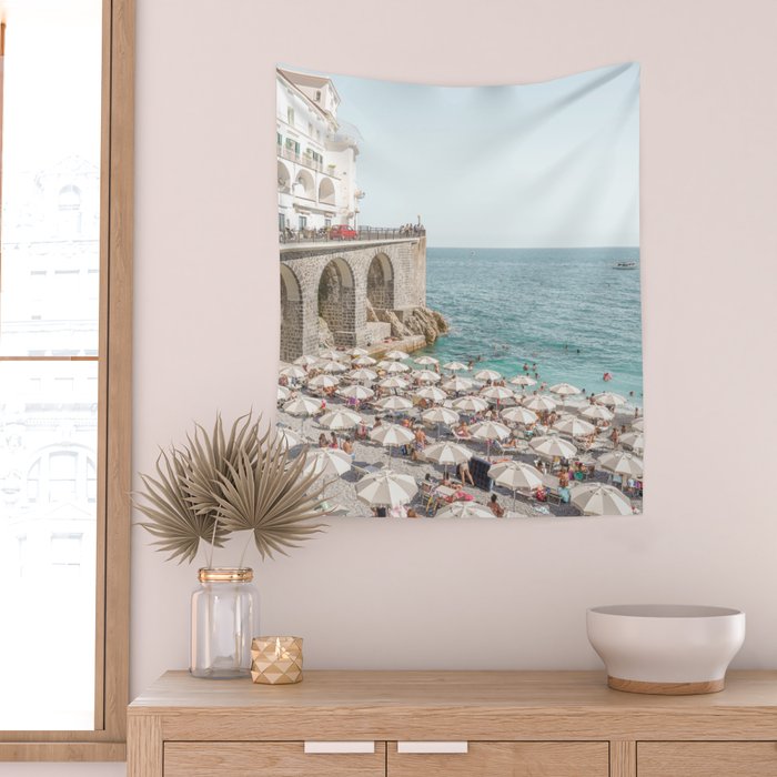 Marina Grande Beach Photo | Amalfi Coast Town In Italy Art Print | Summer Landscape Travel Photography Wall Tapestry Gallery Image 2