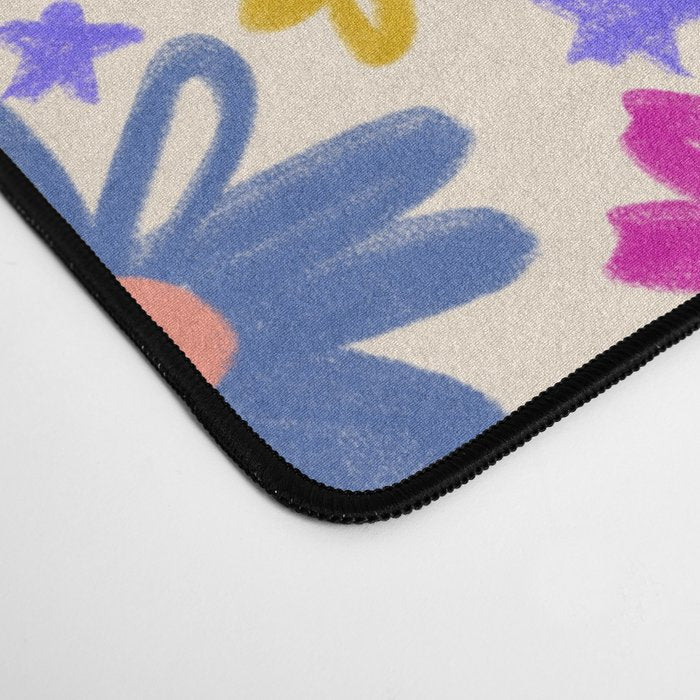 Bright Flowers and Stars Desk Mat Gallery Image 4