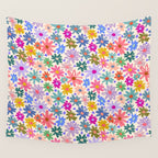 Bright Flowers and Stars Wall Tapestry Gallery Image 4