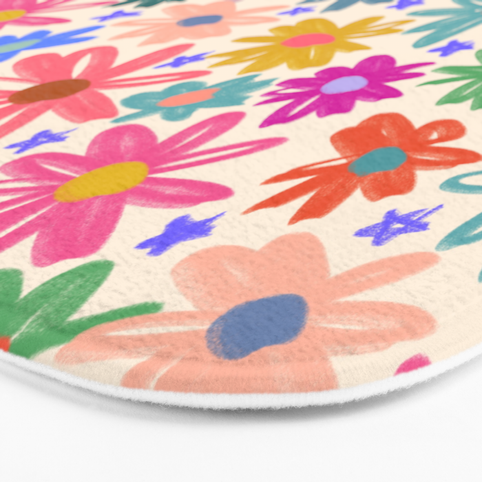 Bright Flowers and Stars Bath Mat Gallery Image 3