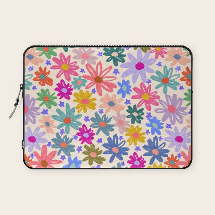 Bright Flowers and Stars Laptop Sleeve Gallery Image 1