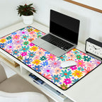 Bright Flowers and Stars Desk Mat Gallery Image 2