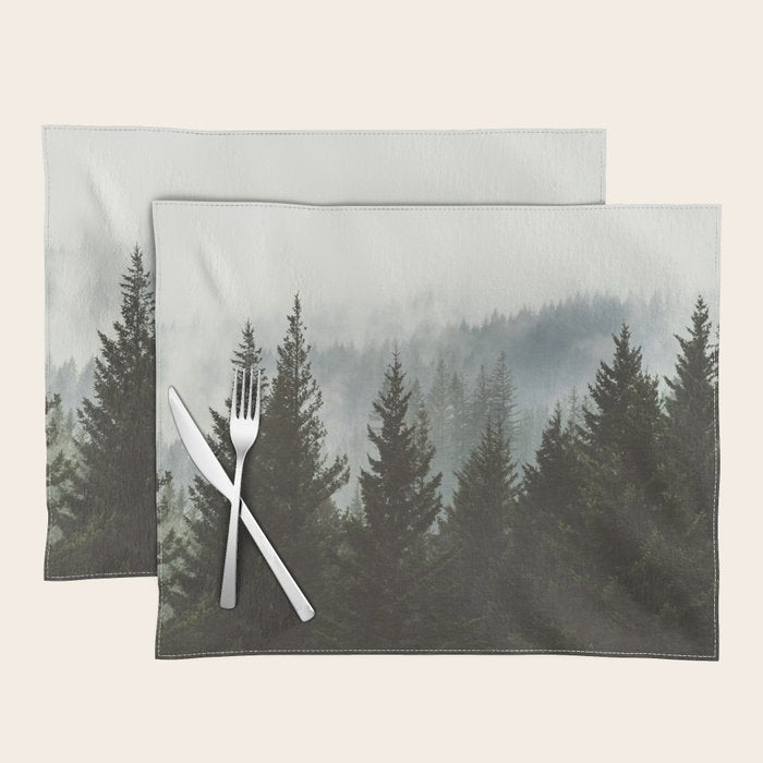 Forest Fog Mountain IV - Wanderlust Nature Photography Placemat Gallery Image 1