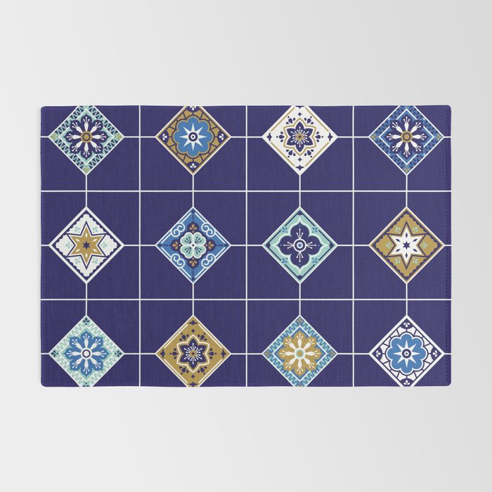 Talavera Mexican Tile - Navy & Bronze Palette Rug Gallery Image 2