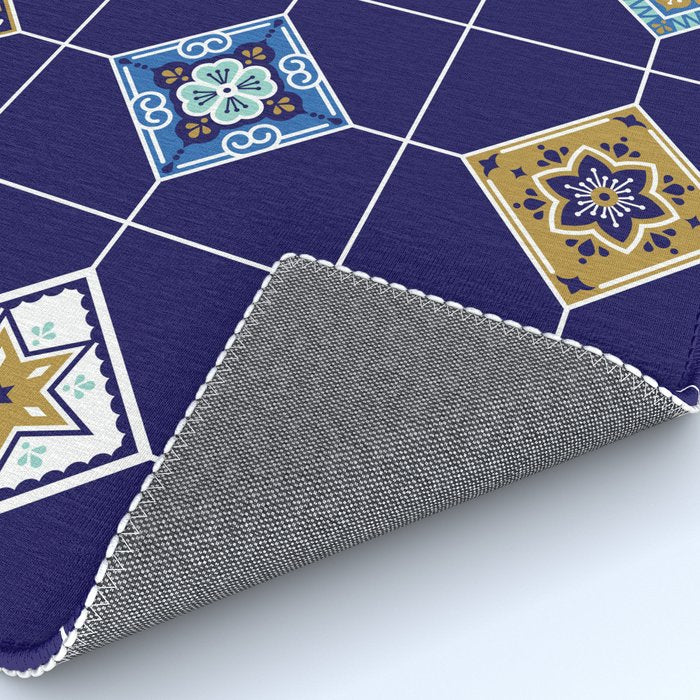Talavera Mexican Tile - Navy & Bronze Palette Rug Gallery Image 4