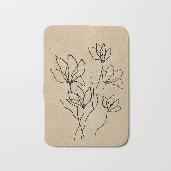 Line Wildflowers 2 Bath Mat Gallery Image 1