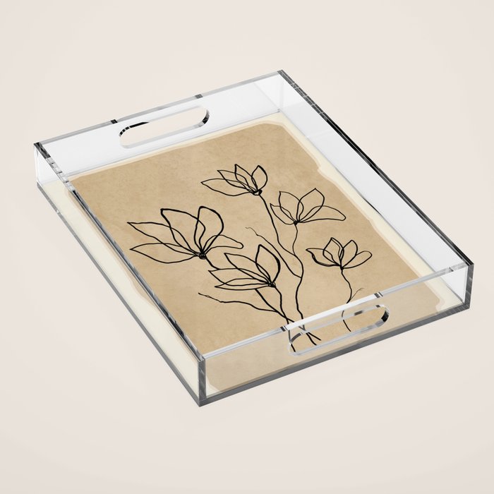 Line Wildflowers 2 Acrylic Tray Gallery Image 1
